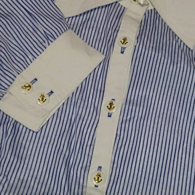 Honey Bunch(ハニーバンチ)のストライプシャツ レディースのトップス(シャツ/ブラウス(半袖/袖なし))の商品写真