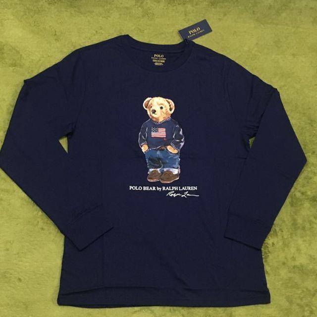 大人も着られる！ラルフローレン ポロベアロングTシャツ ネイビー Lサイズ