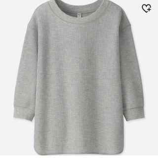 ユニクロ(UNIQLO)のハクまる様 専用○UNIQLO ワッフルクルーネックTシャツ グレー Ｍ(カットソー(長袖/七分))