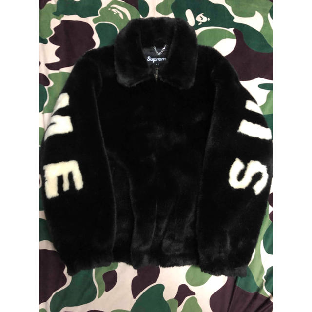 supreme faux fur bomber jacket S ファー