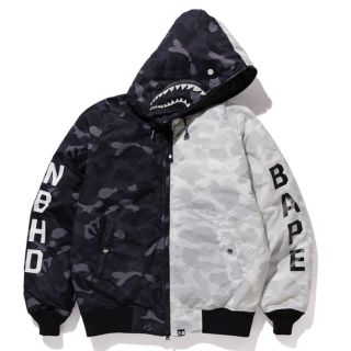 アベイシングエイプ(A BATHING APE)のBAPE® NBHD CAMO SHARK N2-B DOWN JACKET (ダウンジャケット)