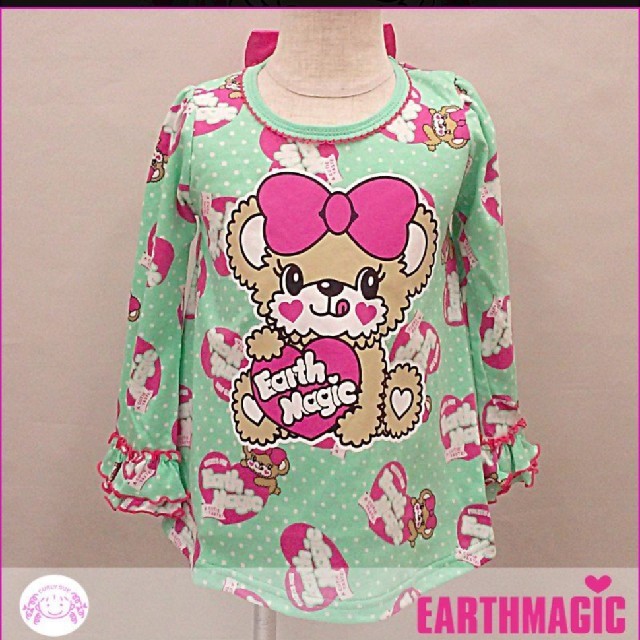 EARTHMAGIC(アースマジック)の新品タグ付き90 キッズ/ベビー/マタニティのキッズ服女の子用(90cm~)(Tシャツ/カットソー)の商品写真