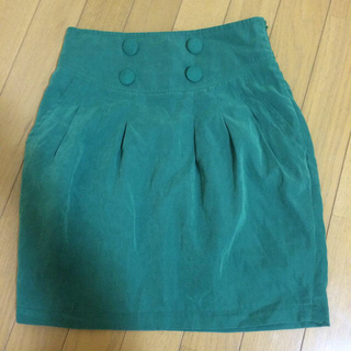 ミーア(MIIA)のグリーンタイトスカート＋チュールスカート(ミニスカート)