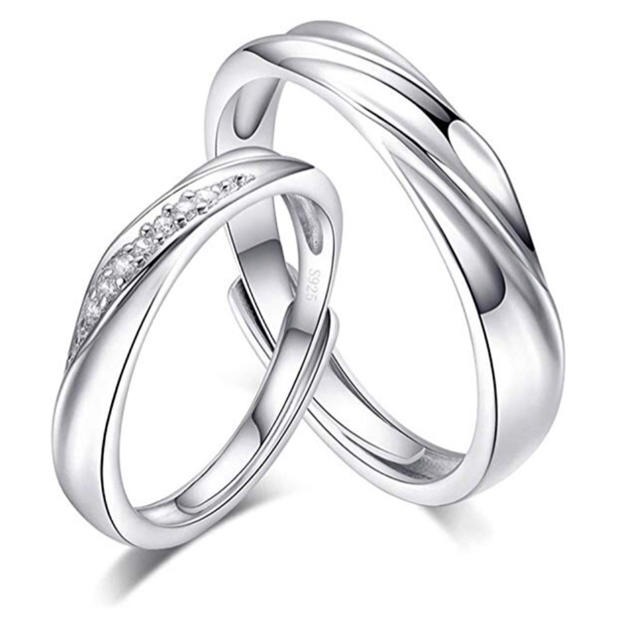 S925 ペアリング  レディース メンズ  婚約指輪 結婚指輪 フリーサイズ