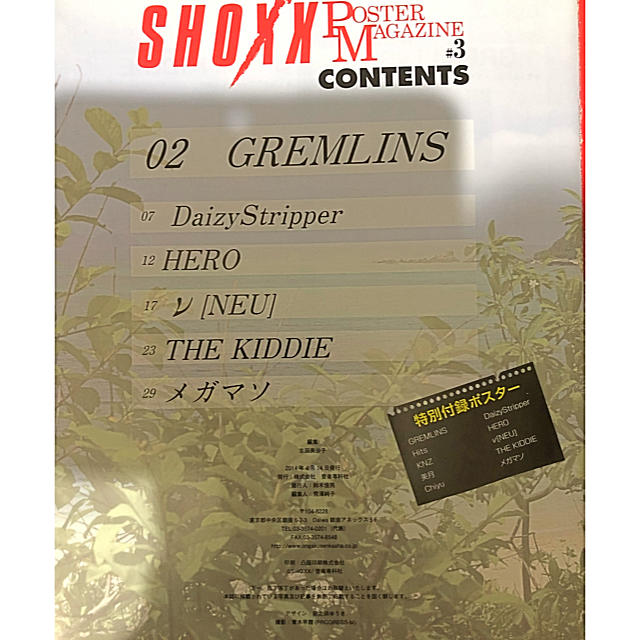 SHOXX  POSTER MAGAZINE #3 2014年 5月号増刊 エンタメ/ホビーのタレントグッズ(ミュージシャン)の商品写真