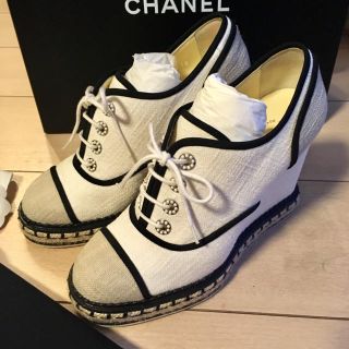 シャネル(CHANEL)の超美品♡CHANEL シューズ 靴 ツイード スニーカー ヒール ブーティー(スニーカー)