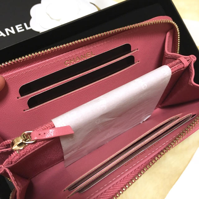 新品♡CHANEL【レシートあり】シャネル 財布 ミディアムウォレット ピンク