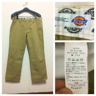 ディッキーズ(Dickies)の美品 ディッキーズ  ワーク チノパンツ ベージュ 34 ワイドパンツ (チノパン)