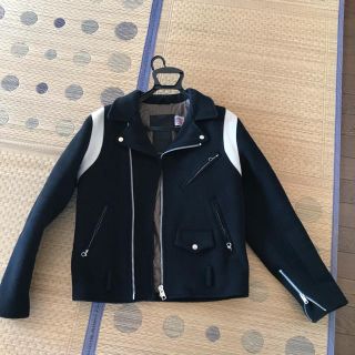 ステューシー(STUSSY)のschott×stussy メルトンライダースJKT 美品(ライダースジャケット)