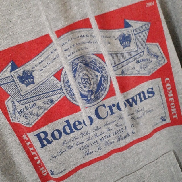 RODEO CROWNS(ロデオクラウンズ)のロデオクラウンズ オリジナルラベルパーカーグレー レディースのトップス(パーカー)の商品写真