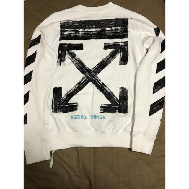 off white diag brushed crewneck