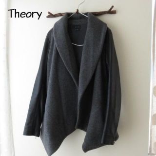 セオリー(theory)のTheory セオリー　カシミヤ　洋革　ウールコート(ノーカラージャケット)