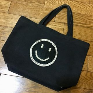 ビームス(BEAMS)のBEAMS ECODECO 定番 ニコちゃん トート キャンバス 黒(エコバッグ)