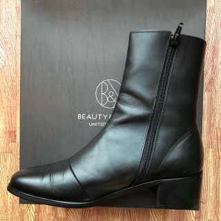 ビューティアンドユースユナイテッドアローズ(BEAUTY&YOUTH UNITED ARROWS)の【中古】BEAUTY&YOUTH レザー スクエアトゥ ショートブーツ(ブーツ)