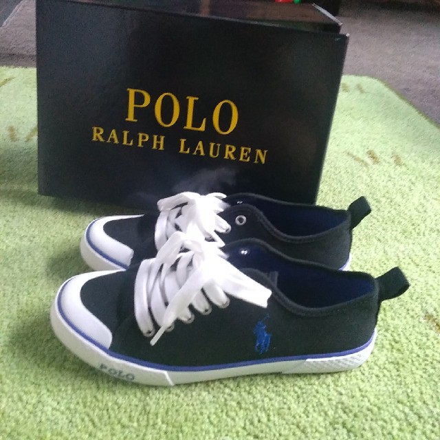 POLO RALPH LAUREN(ポロラルフローレン)の新品 ポロ スニーカー 黒×青 レディースの靴/シューズ(スニーカー)の商品写真