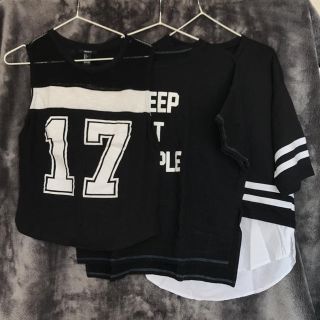 フォーエバートゥエンティーワン(FOREVER 21)の美品★モノトーントップス3点set★タンクトップ&Ｔシャツ★(Tシャツ(半袖/袖なし))