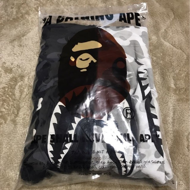 A BATHING APE - BAPE NBHD CAMO SHARK FULL ZIP HOODIE L