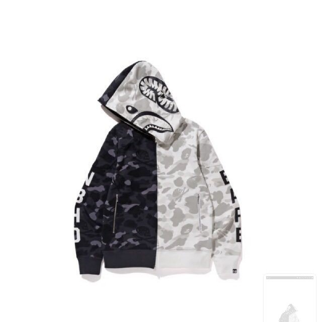 A BATHING APE(アベイシングエイプ)のBAPE NBHD CAMO SHARK FULL ZIP HOODIE　L メンズのトップス(パーカー)の商品写真