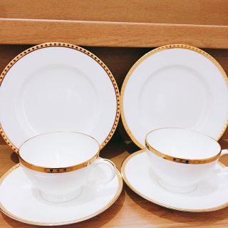 ティファニー(Tiffany & Co.)のティファニー  Gold Band  カップ&ソーサー&デザートプレートセット(食器)