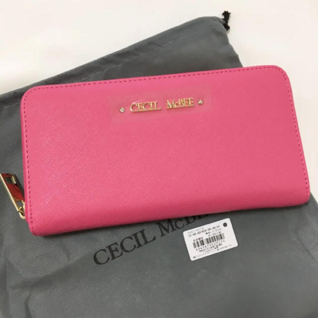 CECIL McBEE(セシルマクビー)の新品 セシルマクビー ラウンドファスナー 長財布 ウォレット ピンク レディースのファッション小物(財布)の商品写真