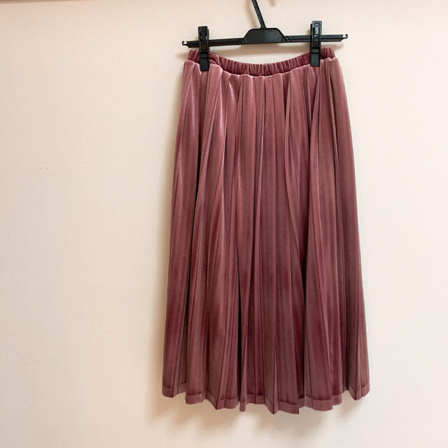 BABYLONE(バビロン)のバビロン   ベロア プリーツスカート レディースのスカート(ロングスカート)の商品写真
