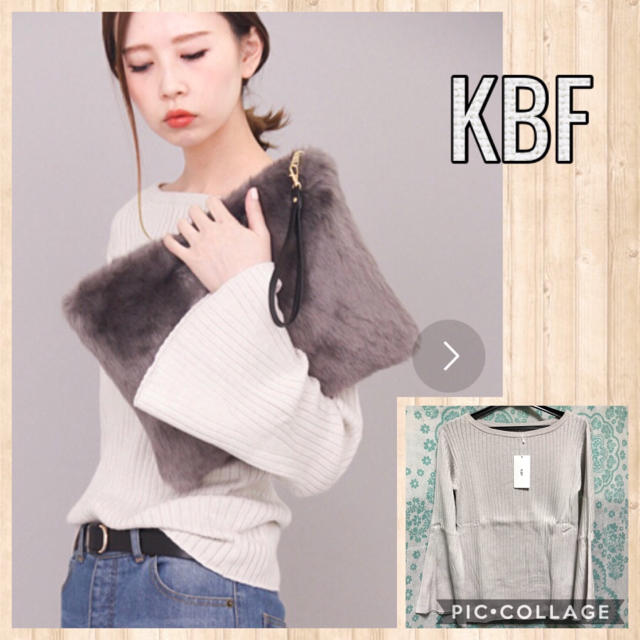 KBF(ケービーエフ)の新品＊KBF＊フレアスリーブリブプルオーバー レディースのトップス(ニット/セーター)の商品写真