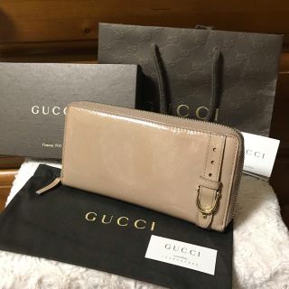 グッチ(Gucci)のGUCCI グッチ エナメル長財布 ライトピンク(長財布)