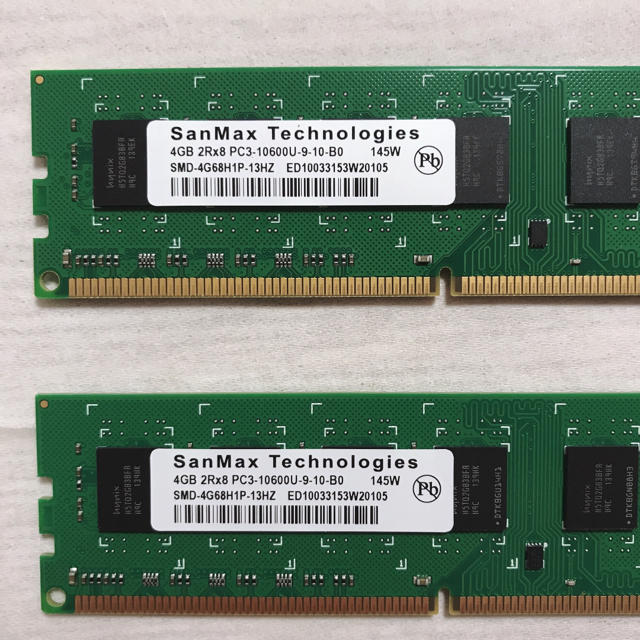 4GB × 2枚 DDR3-1333(PC3-10600) スマホ/家電/カメラのPC/タブレット(PCパーツ)の商品写真