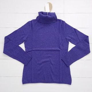 ユニクロ(UNIQLO)のクリさま専用 ユニクロ カシミヤ タートルネック セーター メランジ紫 Ｌ 新品(ニット/セーター)