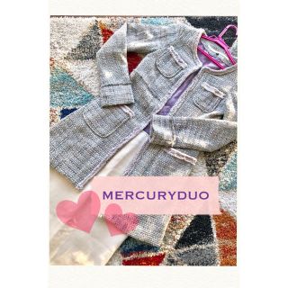 マーキュリーデュオ(MERCURYDUO)の【MERCURYDUO】ノーカラーツイードコート❃(ノーカラージャケット)