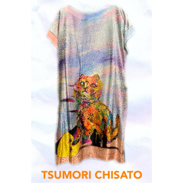 TSUMORI CHISATO♡美品ビルバオキャットシルクワンピース(^^) TSUMORI CHISATO♡美品ビルバオキャットシルクワンピース(^^)