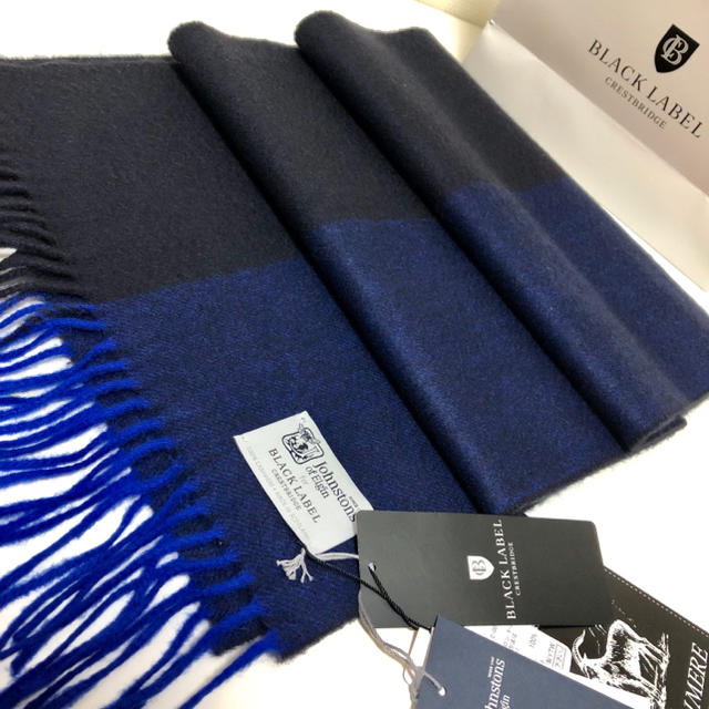 BLACK LABEL Johnstonコラボ カシミヤマフラー - マフラー ブラックレーベル×ジョンストンコラボ カシミヤ100%マフラー