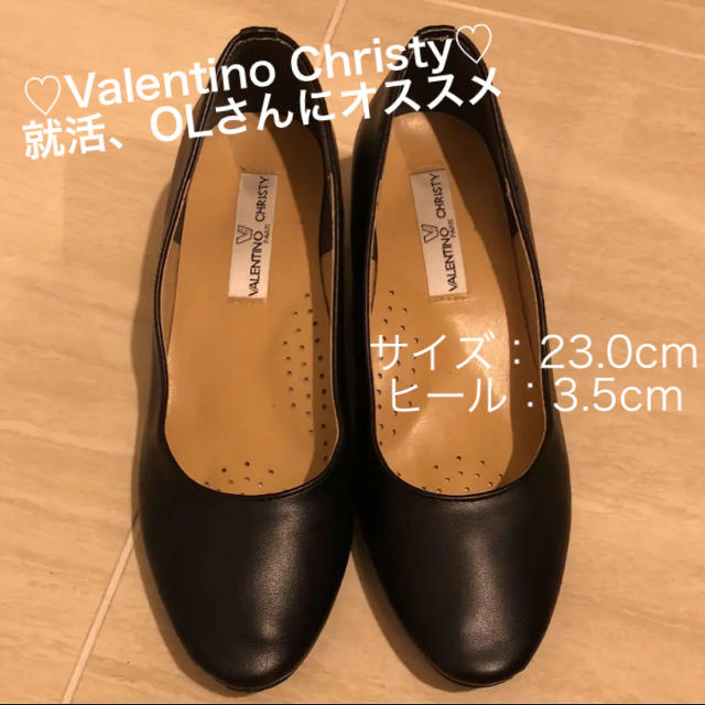 就活✩パンプス✩Valentino✩ブラック✩黒✩通勤✩通学✩ビジネス✩送料込 レディースの靴/シューズ(ハイヒール/パンプス)の商品写真