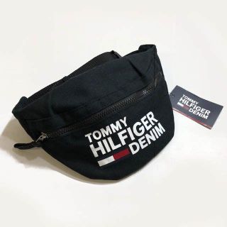 トミーヒルフィガー(TOMMY HILFIGER)のトミー ヒルフィガーデニム ウェストポーチ ボディバッグ 黒 181220(ボディバッグ/ウエストポーチ)