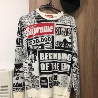 シュプリーム(Supreme)の supreme newsprint sweater(ニット/セーター)