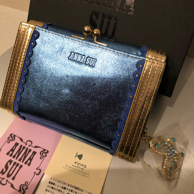 新品 アナスイ ANNA SUI オーバーザムーン 外口金長財布 ブルー未使用