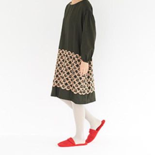 ミナペルホネン ランドリー dear 半袖 ワンピース コーデュロイ 花柄M