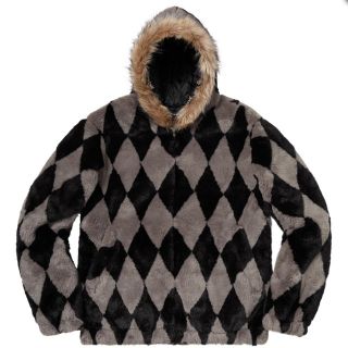 シュプリーム(Supreme)の supreme Diamond Faux Fur Jacket グレー M(ブルゾン)