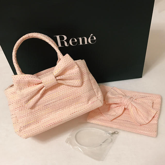 René - 新品タグ付【Rene】ツイードリボントートバッグ