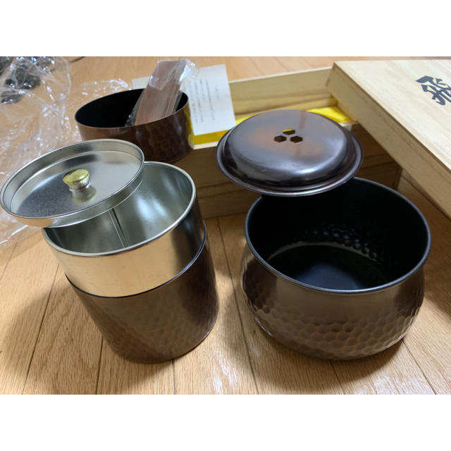 純銅製 茶器揃 飛鳥 エンタメ/ホビーの美術品/アンティーク(金属工芸)の商品写真