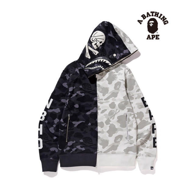 [M] NEIGHBORHOOD BAPE CAMO SHARK HOODED