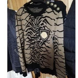 バルマン(BALMAIN)のバルマン ショルダーボタン ニット サンローランパリ バイカー ライダース(ニット/セーター)