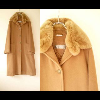 マックスマーラ(Max Mara)のマックスマーラ  Max Mara 美品 ファー付きコート キャメル(ロングコート)