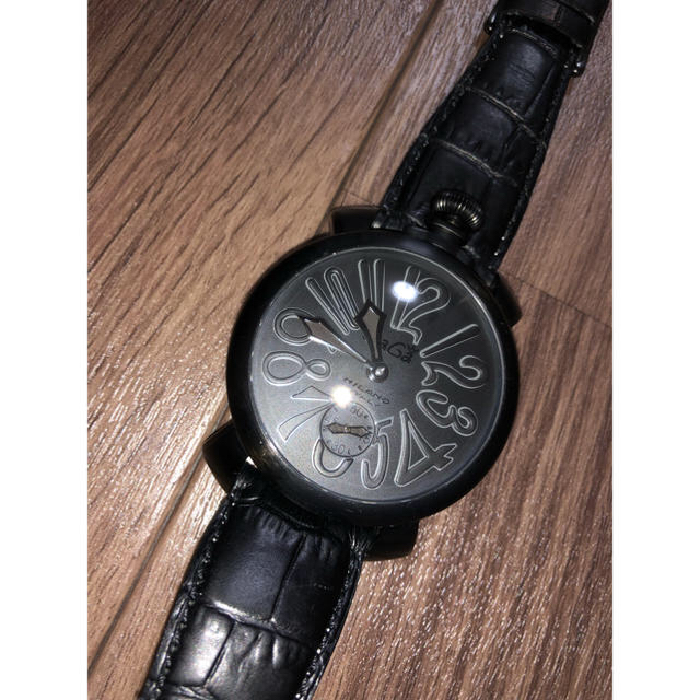 GAGA MILANOマヌアーレ黒×黒48mm-