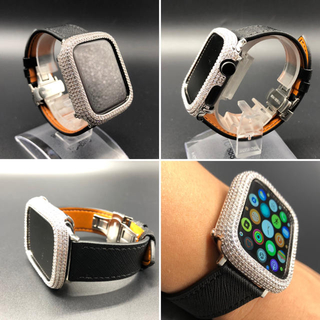 アップルウォッチ(Apple Watch)のアップルウォッチカスタムセット★シリーズ5/440mm44mm czダイヤカバー(その他)