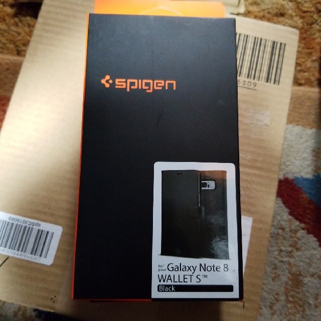 Spigen(シュピゲン)の【Spigen】 Galaxy Note8   手帳型 Qi充電対応  ブラック スマホ/家電/カメラのスマホアクセサリー(Androidケース)の商品写真