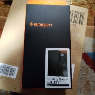 シュピゲン(Spigen)の【Spigen】 Galaxy Note8   手帳型 Qi充電対応  ブラック(Androidケース)