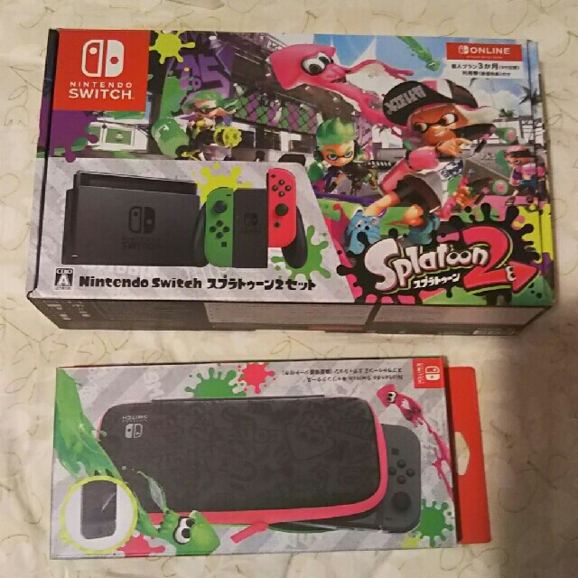 1個Joy-Conネオンピンクニンテンドスイッチスプラトゥーンセット+キャリングケース