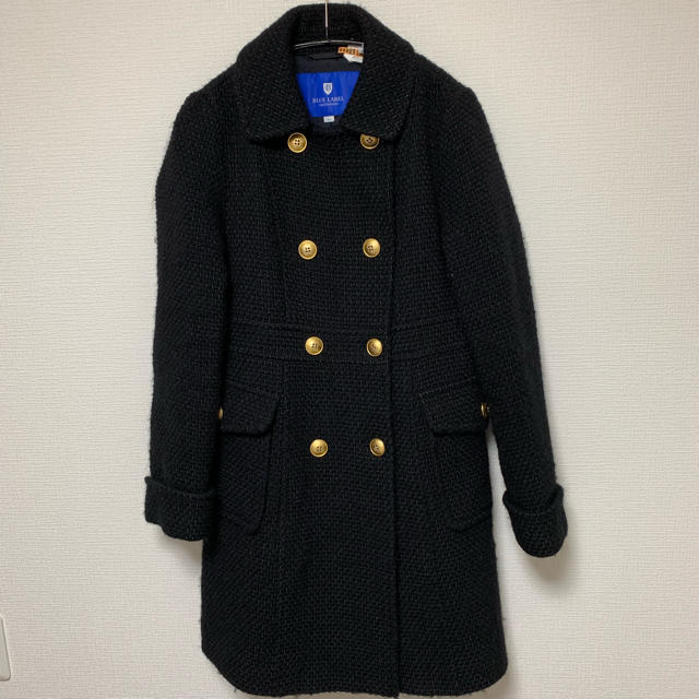 BURBERRY BLUE LABEL(バーバリーブルーレーベル)のブルーレーベルクレストブリッジ ツイードコート レディースのジャケット/アウター(ロングコート)の商品写真