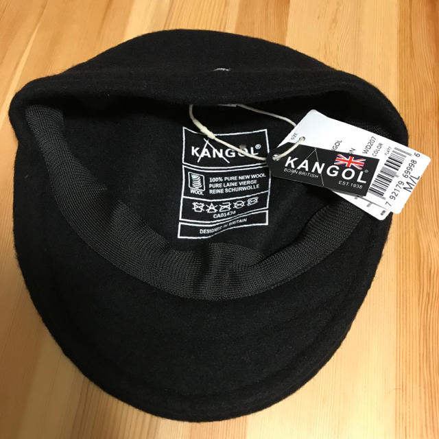 KANGOL(カンゴール)の【新品未使用】カンゴール  ハンチング 黒色×白色 メンズの帽子(ハンチング/ベレー帽)の商品写真